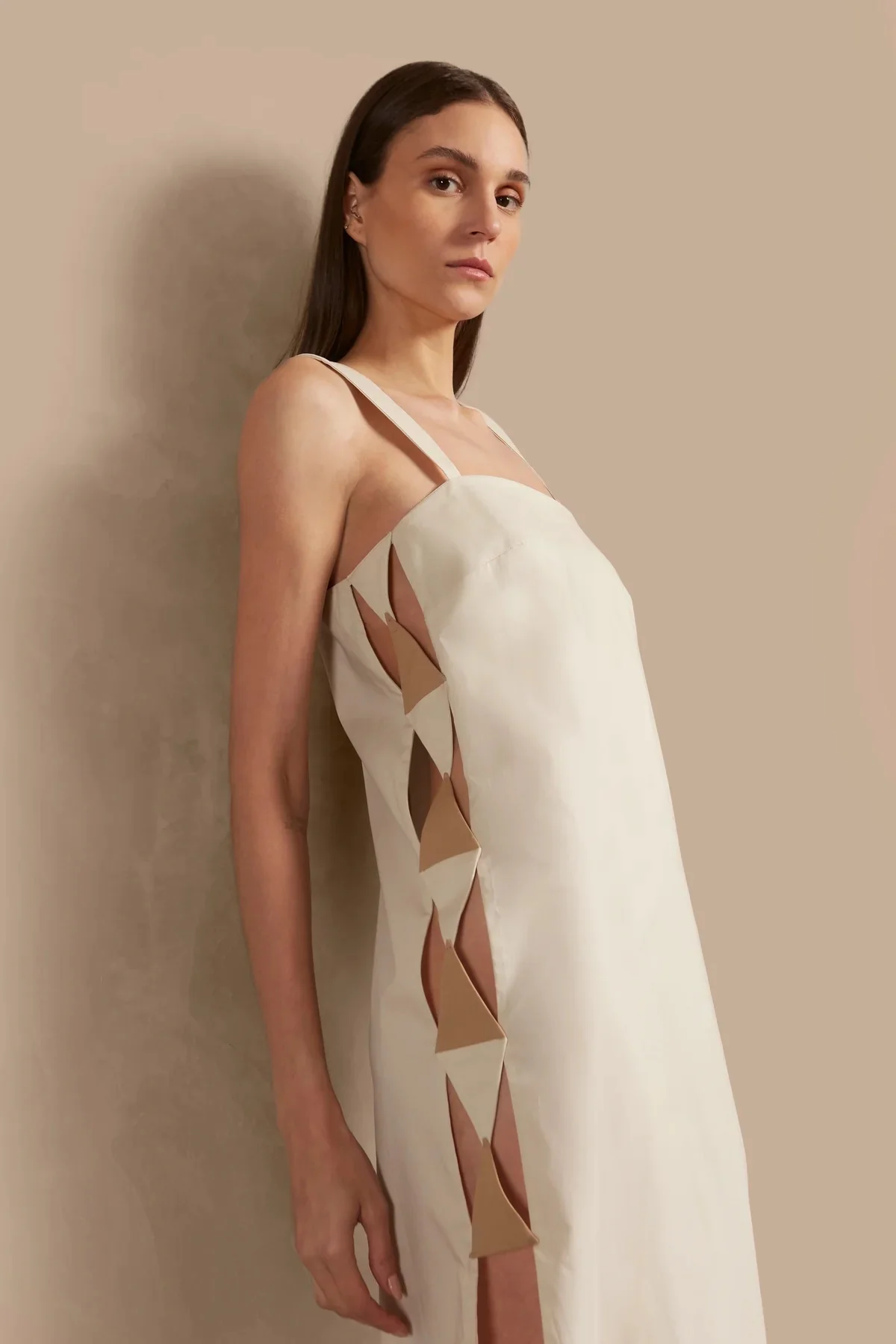 Solid Cut-Out Long Dress - Image 3
