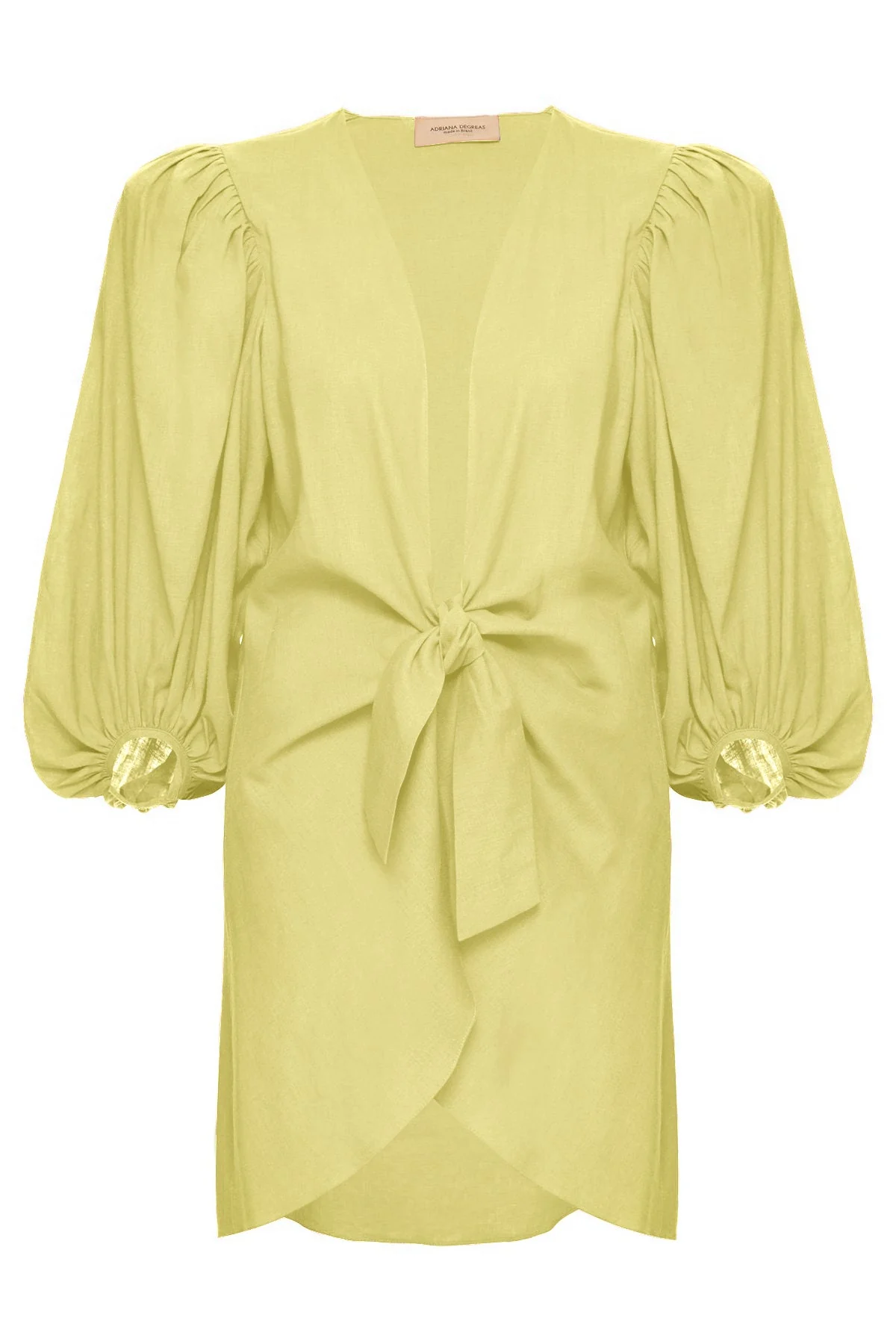Solid Shirt With Voluminous Sleeves And Knot - Image 7