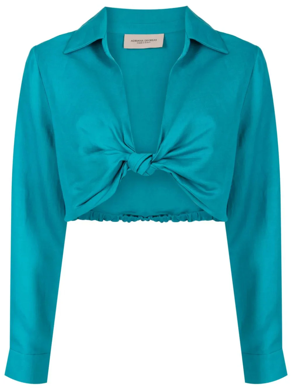 Vintage Orchid Solid Cropped Knot Shirt - Image 5